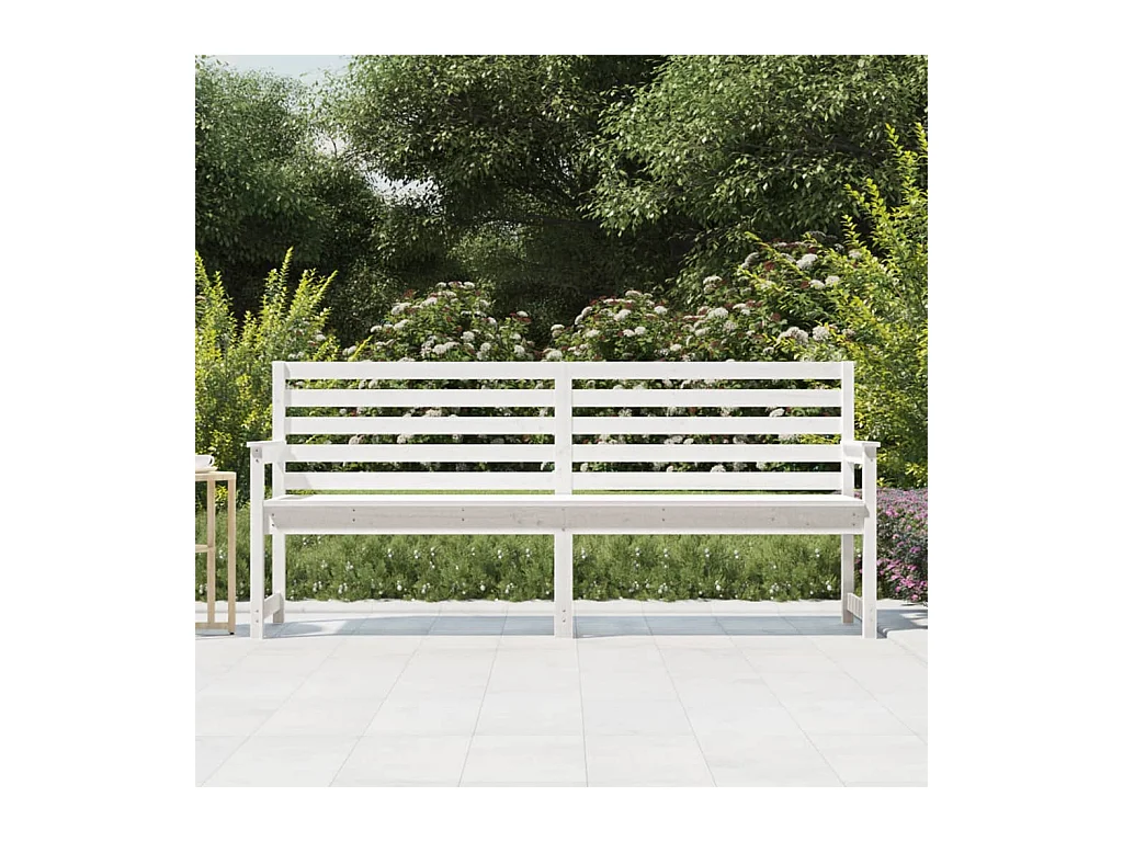 Banco de jardim 203,5x48x91,5 cm madeira de pinho maciça branco