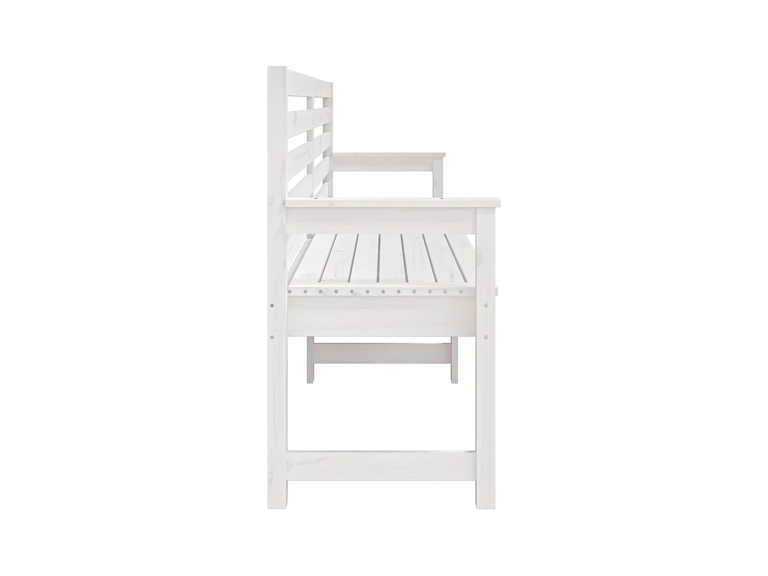 Banco de jardim 203,5x48x91,5 cm madeira de pinho maciça branco