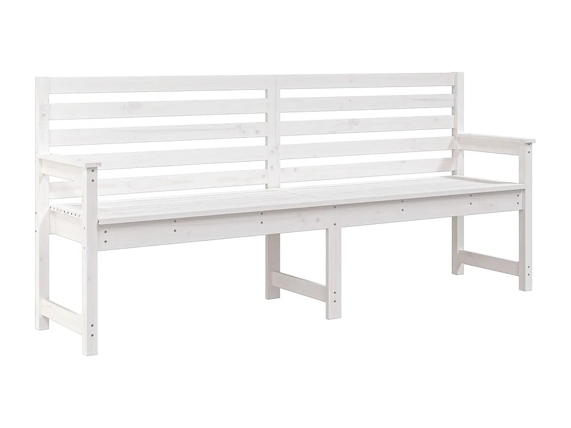 Banc de jardin blanc 203,5x48x91,5 cm bois massif de pin