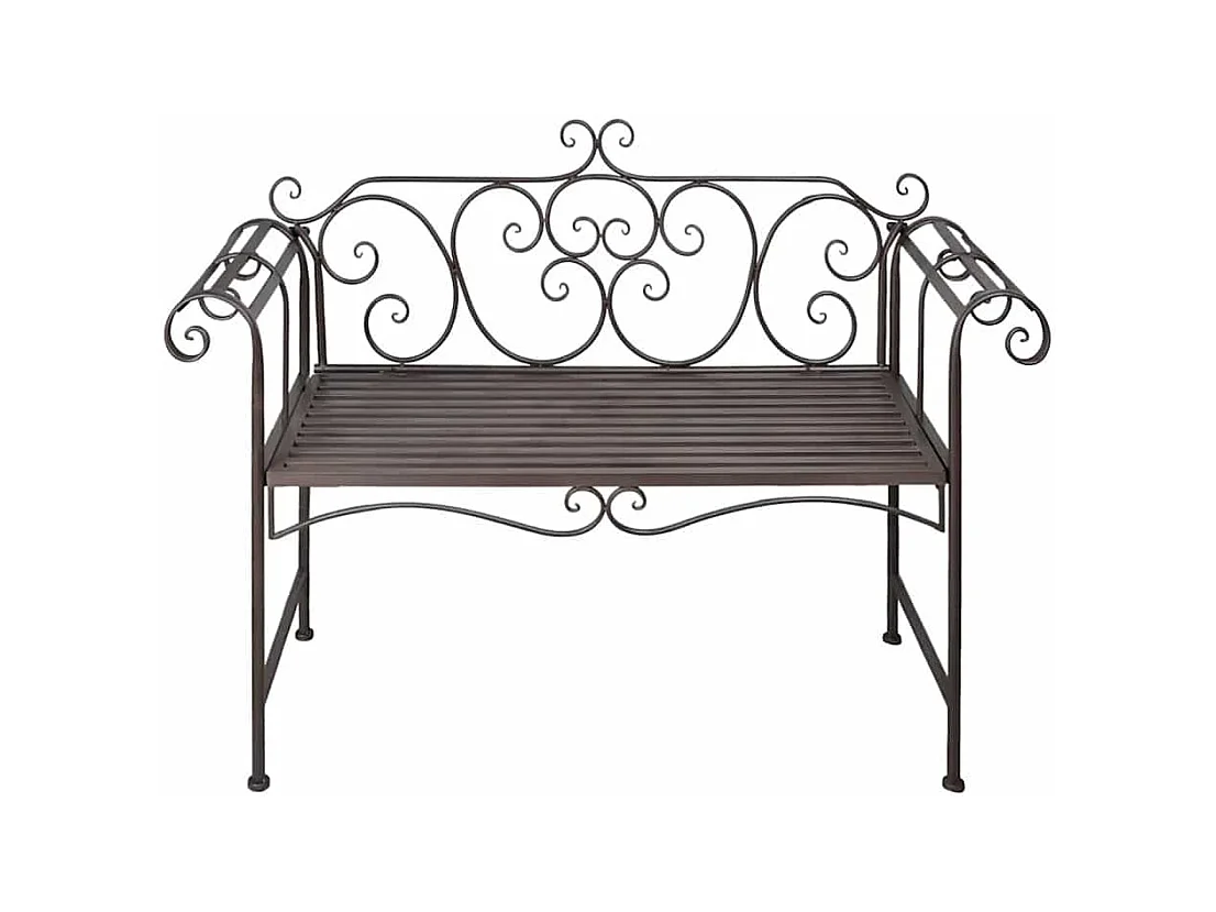 Banc de jardin 132 cm Acier Antique Marron
