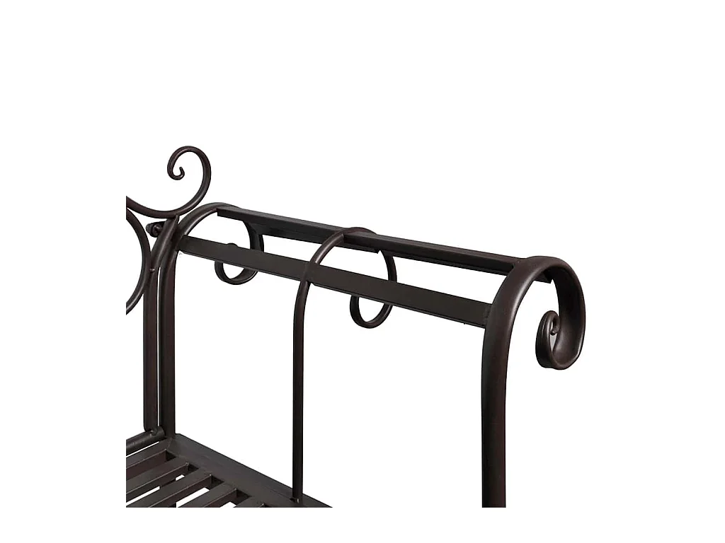 Banc de jardin 132 cm Acier Antique Marron