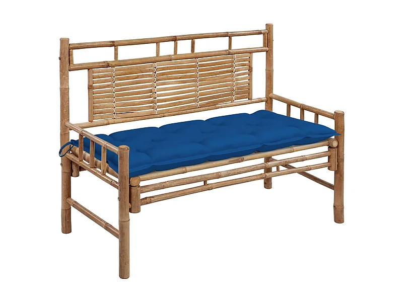 Banc de jardin avec coussin 120 cm Bambou