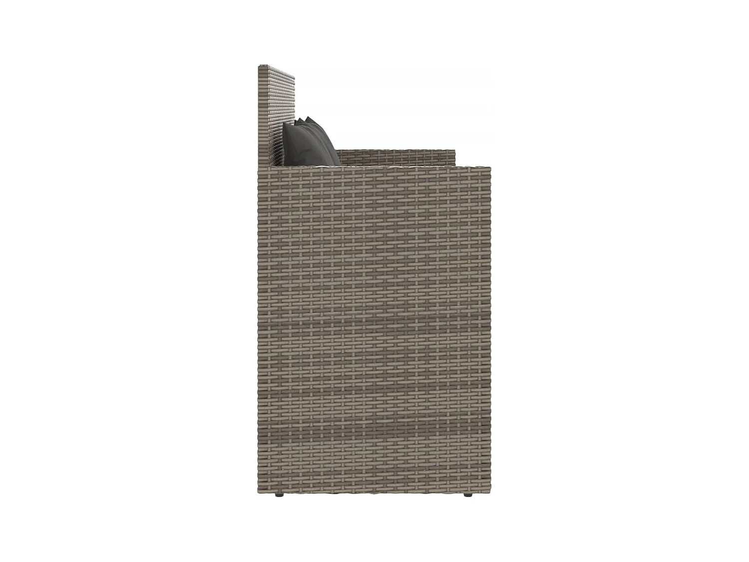 Banc de jardin avec coussins gris résine tressée