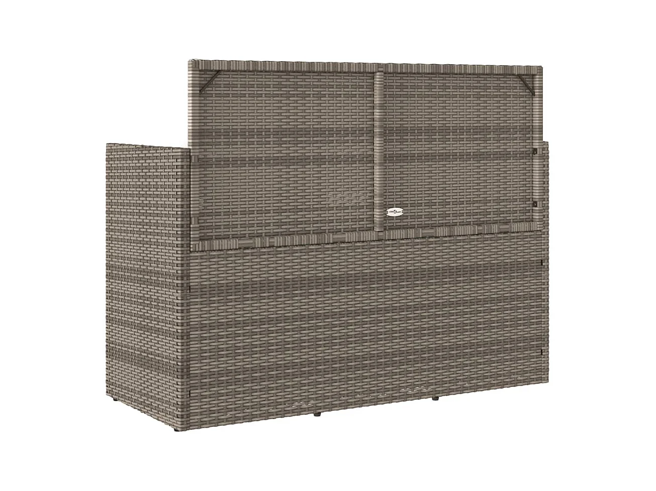 Banc de jardin avec coussins gris résine tressée