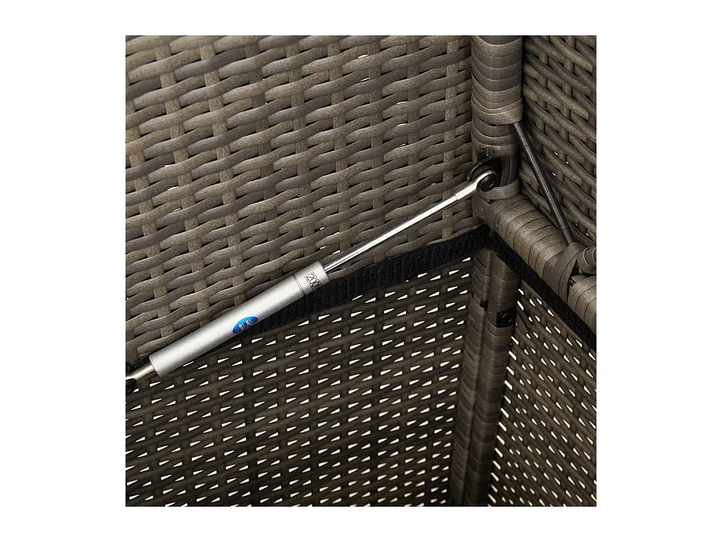 Banc de jardin avec coussins gris résine tressée