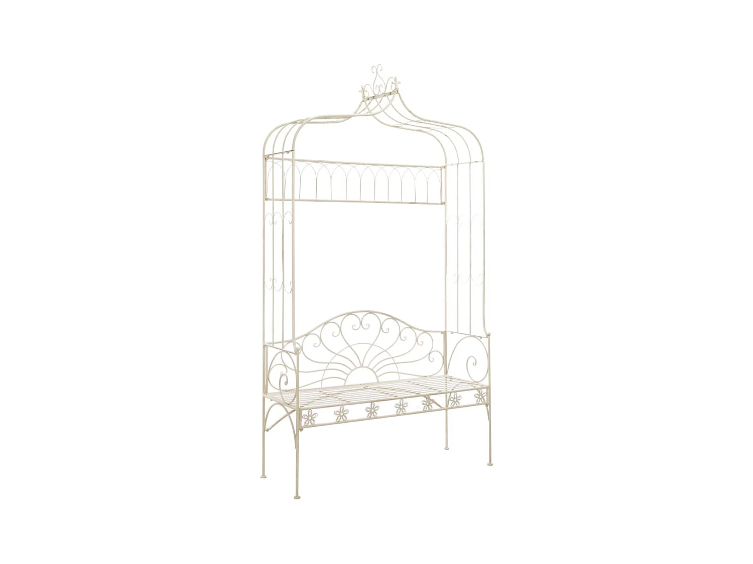 Banc de jardin 122 cm Fer Blanc antique