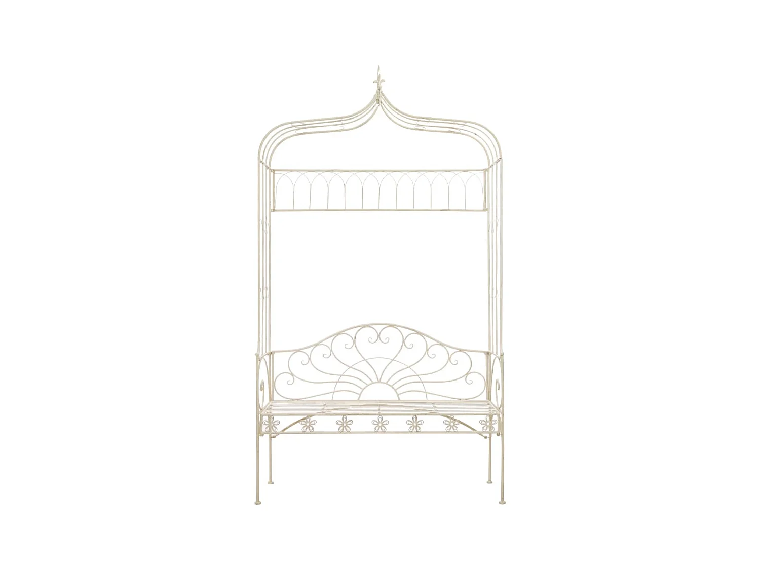 Banc de jardin 122 cm Fer Blanc antique