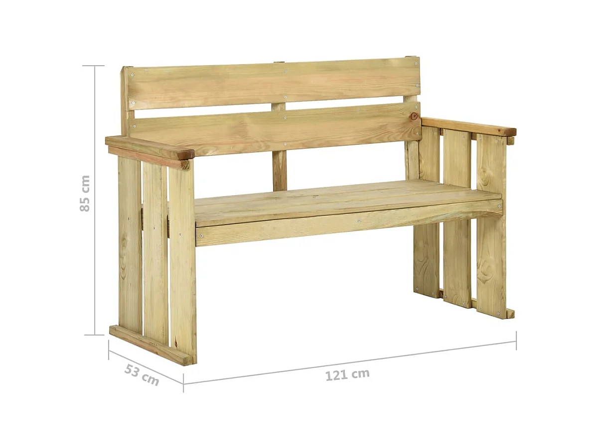 Banc de jardin 121 cm Bois de pin imprégné