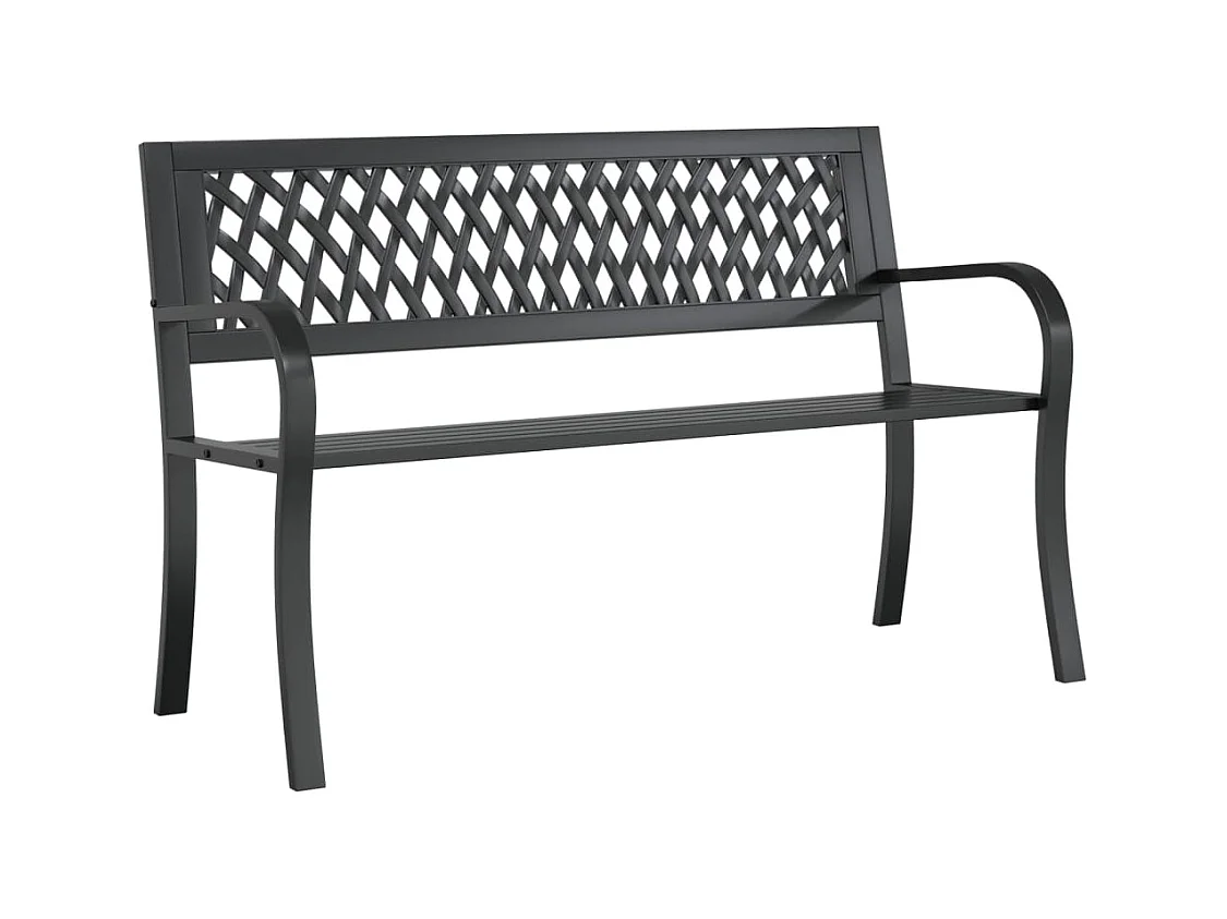 Banc de jardin Noir 120 cm Acier