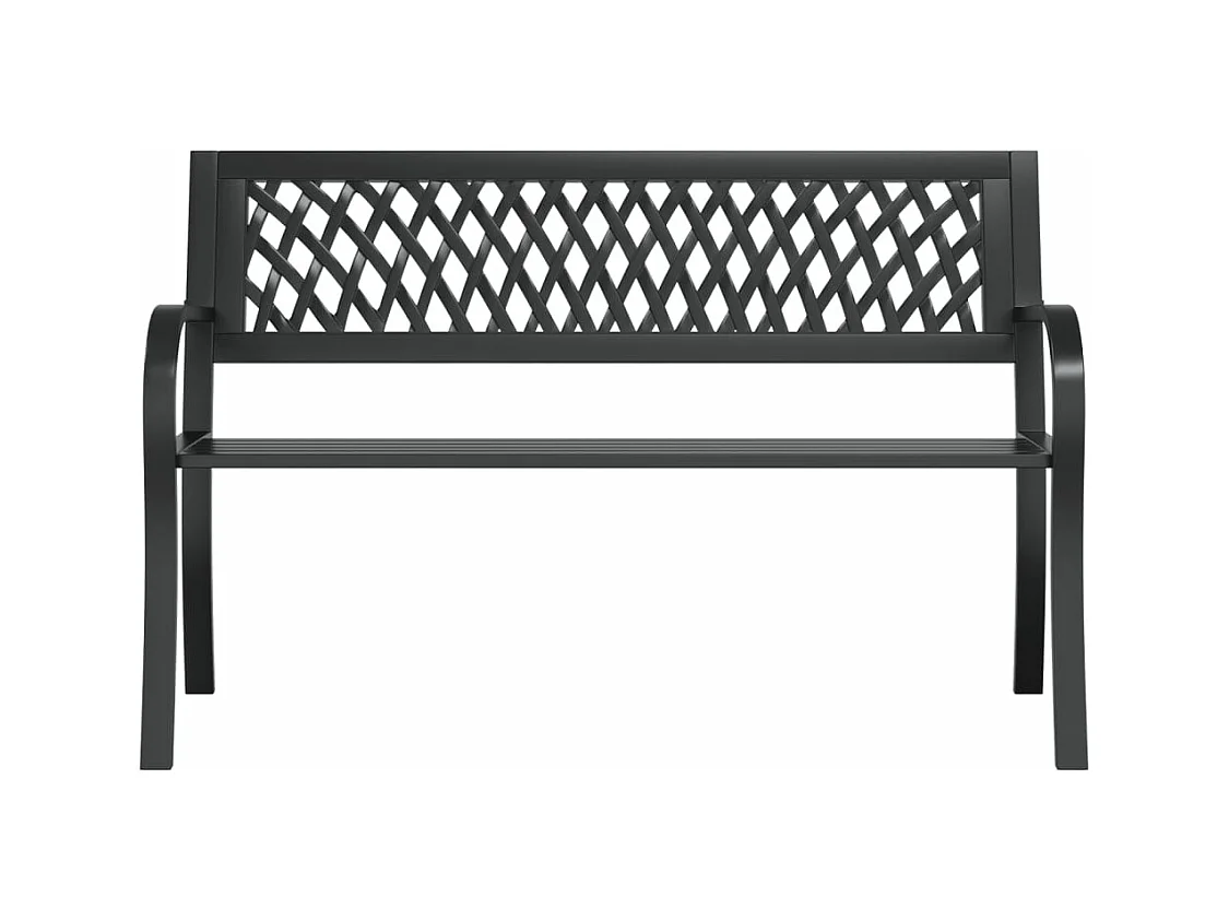 Banc de jardin Noir 120 cm Acier