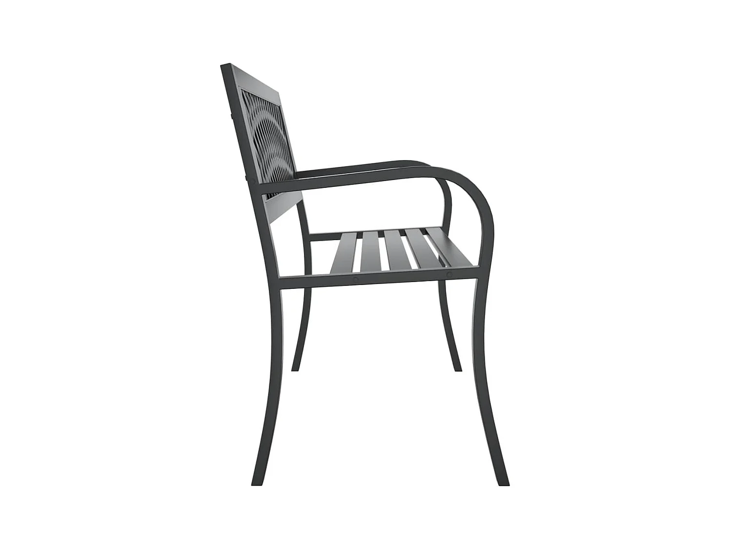 Banc de jardin Noir 120 cm Acier