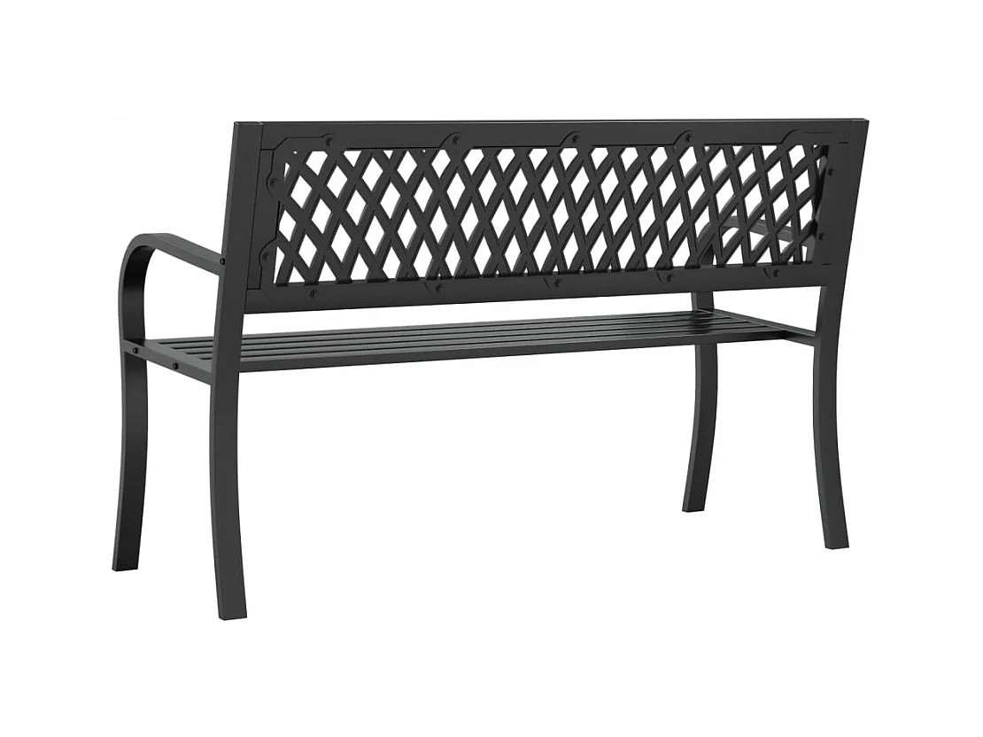 Banc de jardin Noir 120 cm Acier