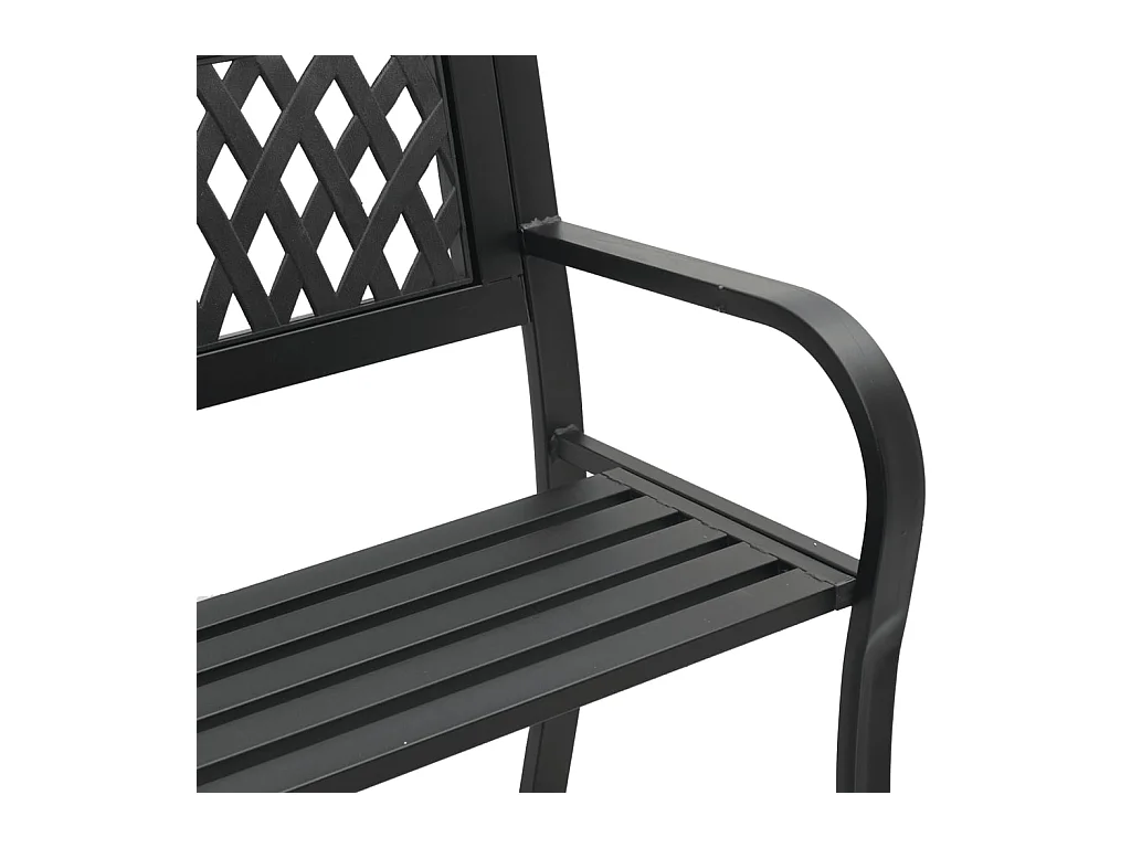 Banc de jardin Noir 120 cm Acier