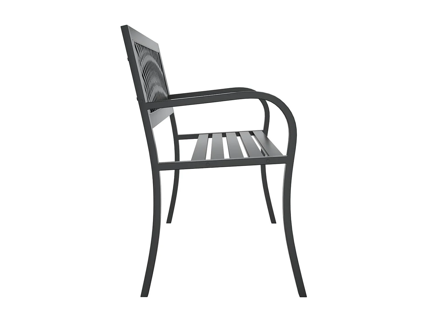 Banco de jardim 120 cm aço preto