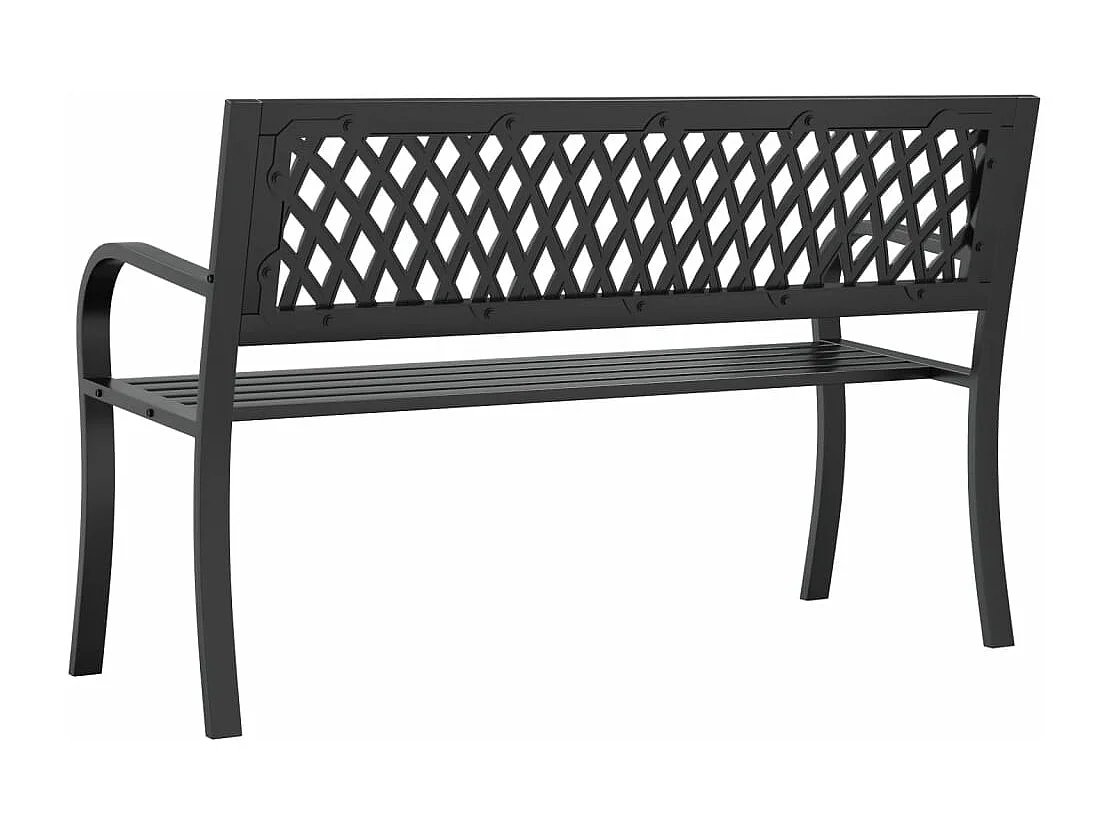Banco de jardim 120 cm aço preto