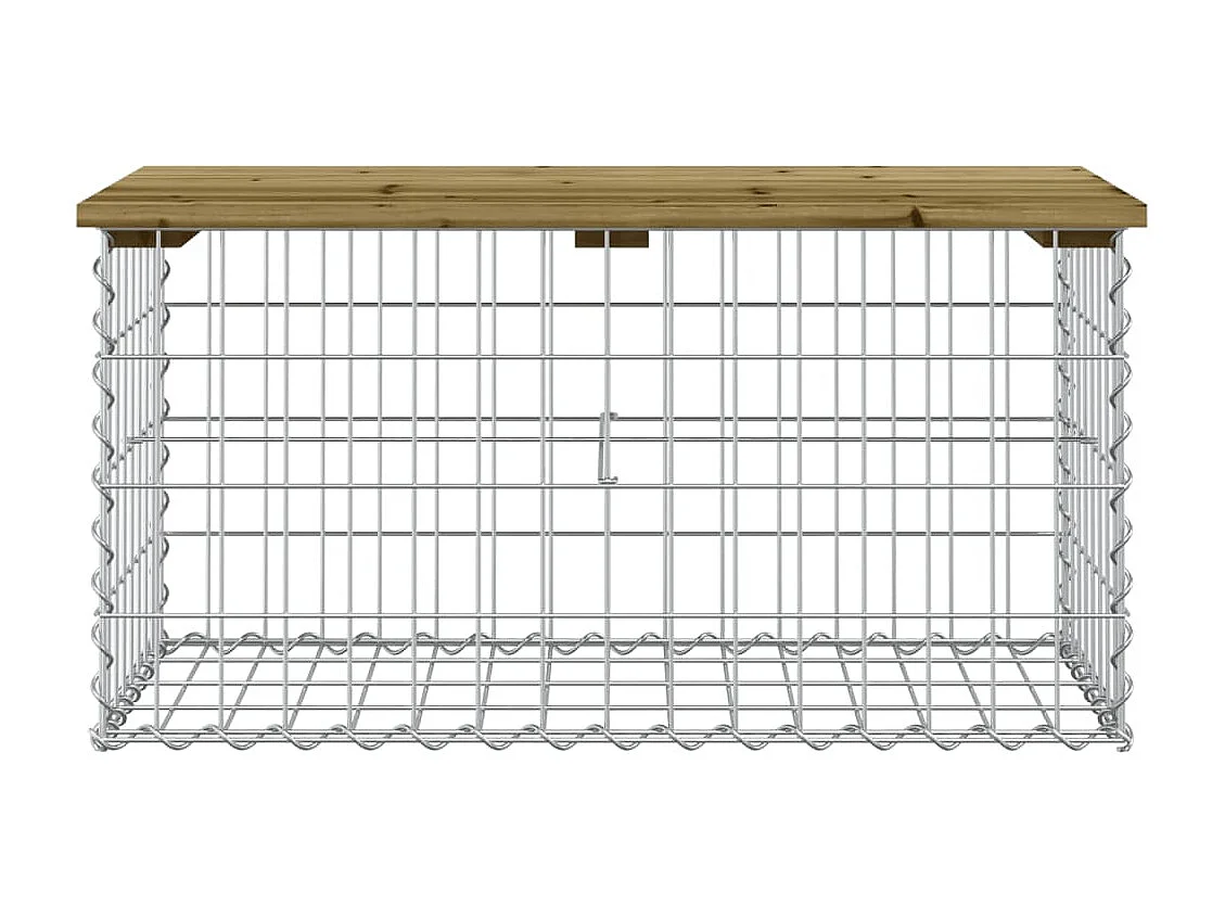 Banc de jardin design gabion 83x44x42 cm bois de pin imprégné