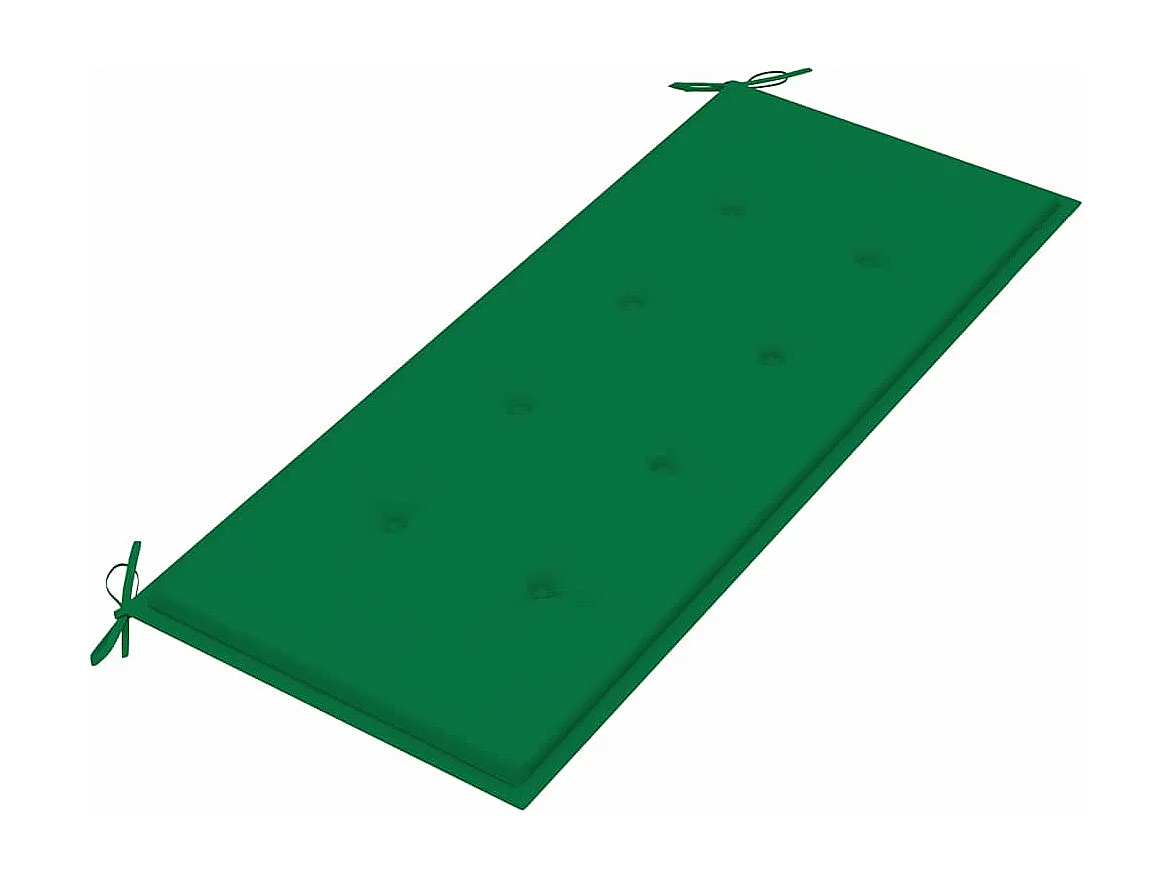 Banco Batavia madera maciza de teca con cojín verde 120 cm