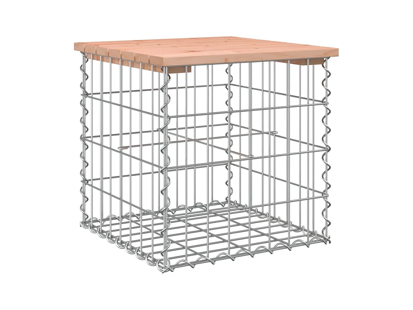 Banc de jardin design gabion 43x44x42 cm bois massif de douglas