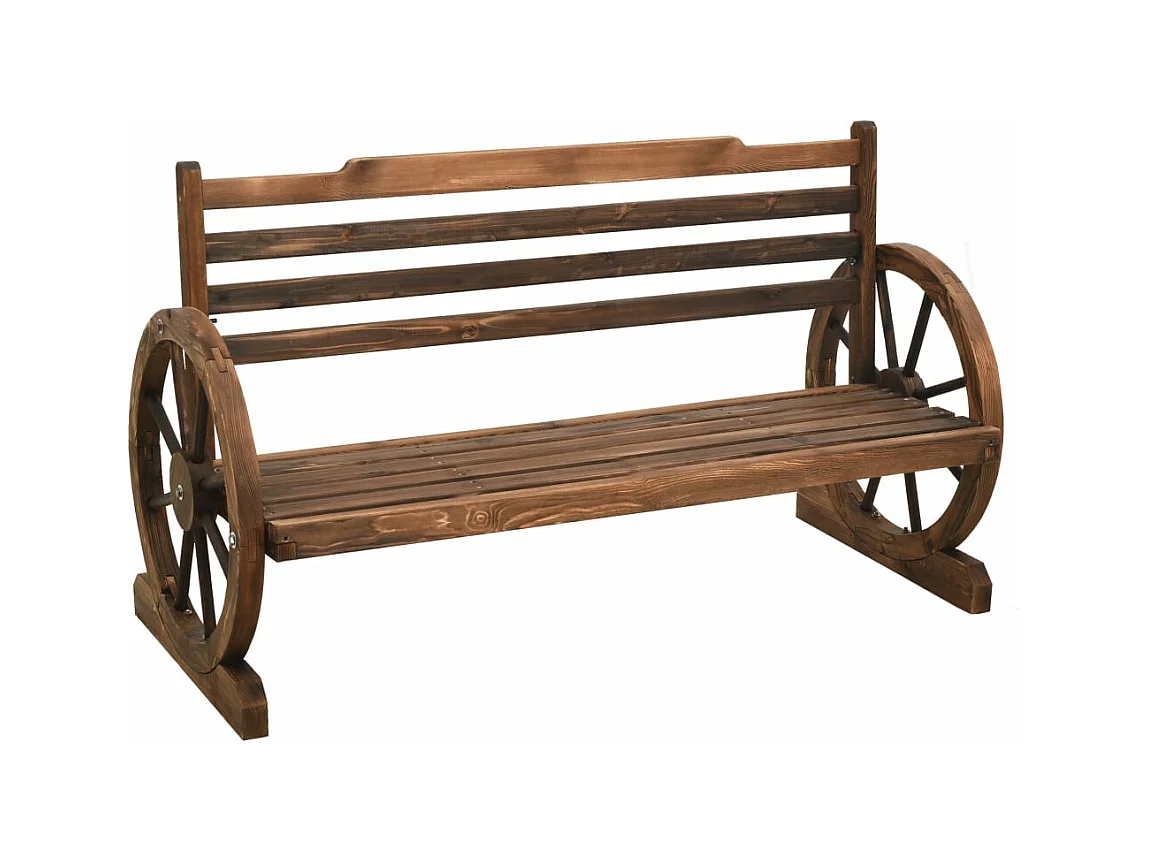 Banco de jardín de madera maciza de abeto 112 cm