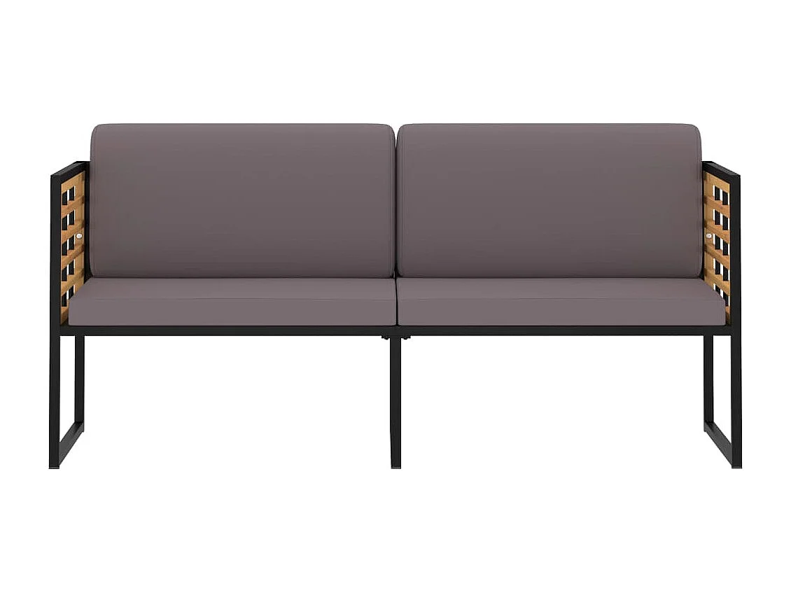 Banco jardim com almofadões 136 cm acácia maciça cinzento-escuro