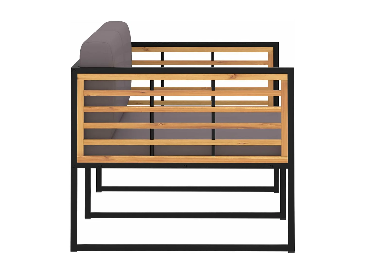 Banco jardim com almofadões 136 cm acácia maciça cinzento-escuro