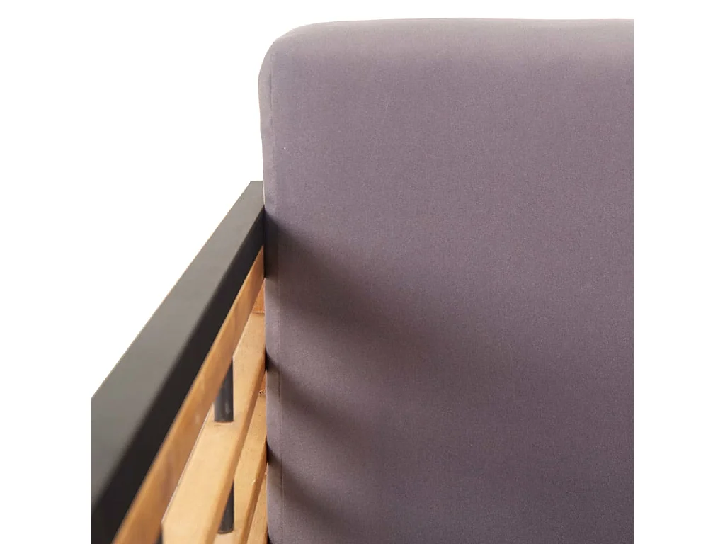 Banco jardim com almofadões 136 cm acácia maciça cinzento-escuro