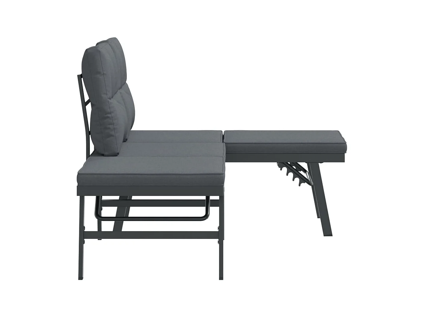 Bancs de jardin avec coussins lot de 2 acier enduit de poudre