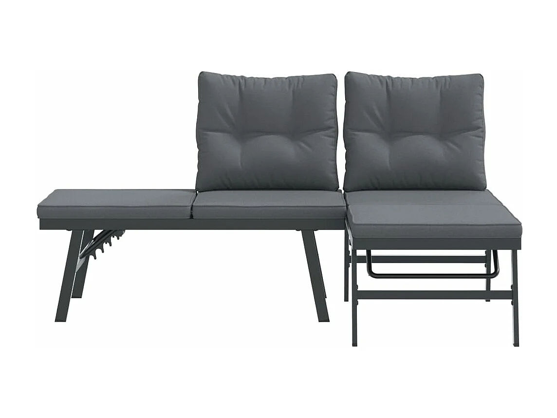 Bancs de jardin avec coussins lot de 2 acier enduit de poudre