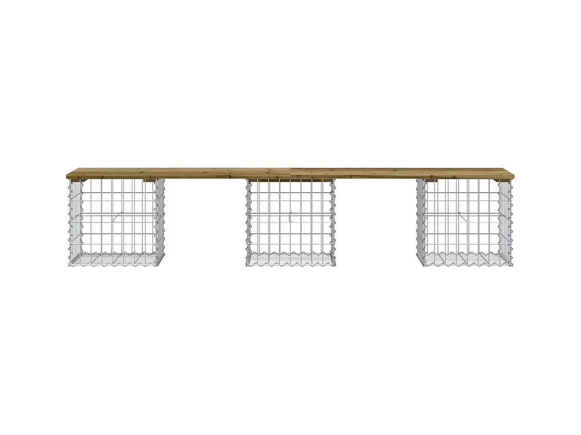 Banc de jardin design gabion 203x44x42 cm bois de pin imprégné