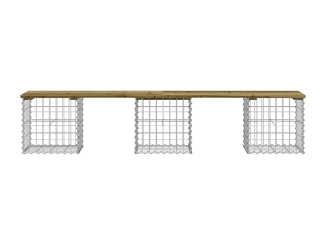 Banc de jardin design gabion 203x44x42 cm bois de pin imprégné