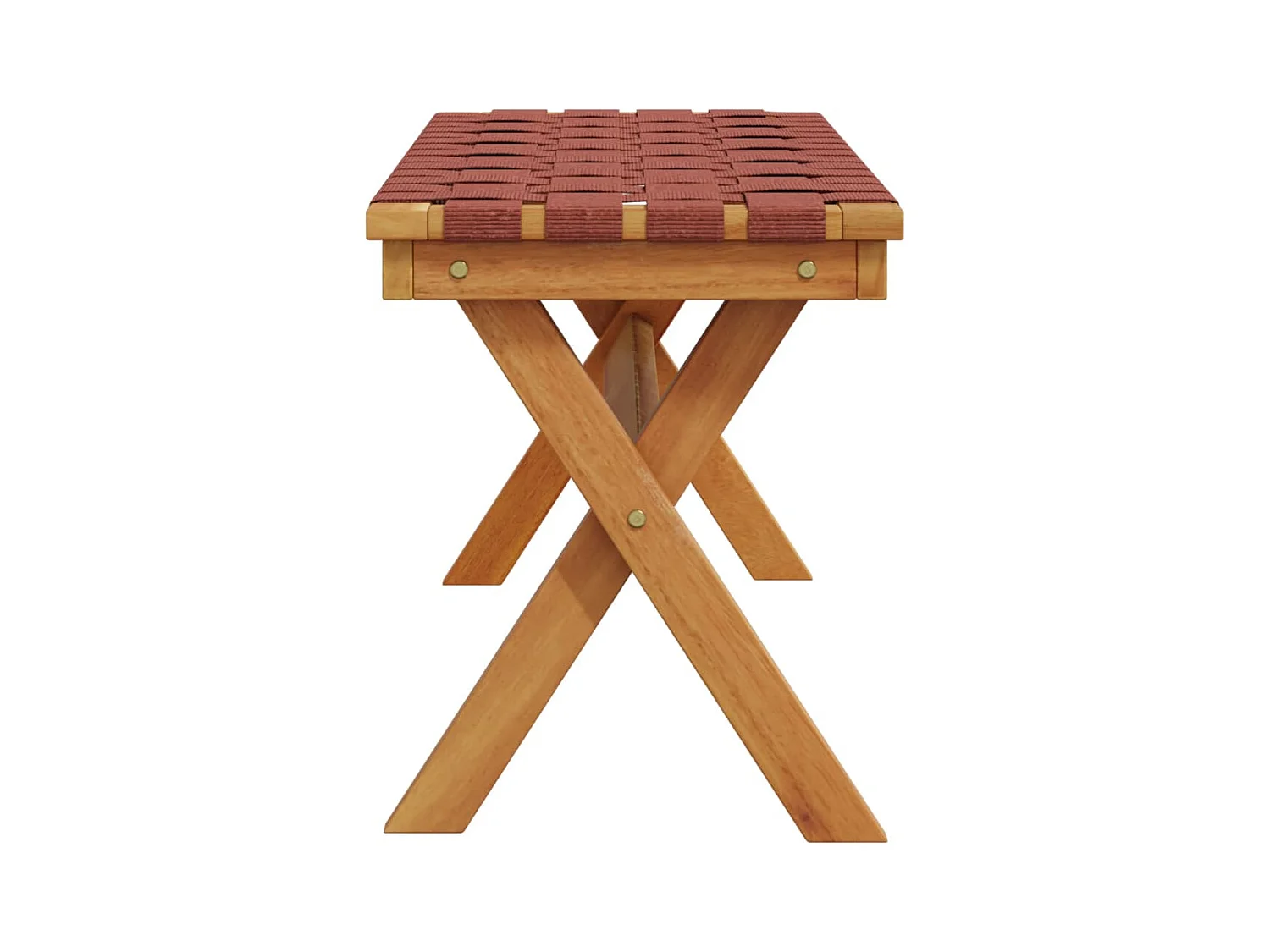 Banc de jardin rouge bois massif d'acacia et tissu