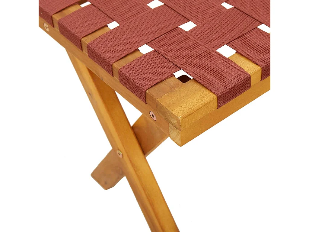 Banc de jardin rouge bois massif d'acacia et tissu