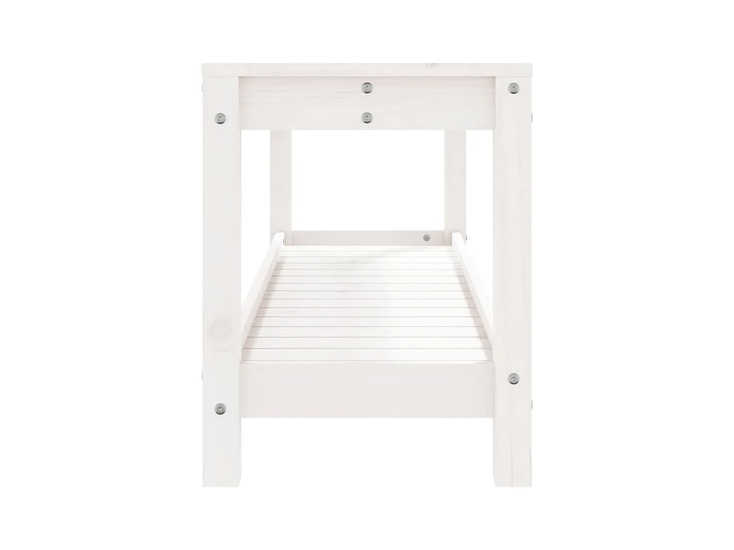 Banc de jardin blanc 108x35x45 cm bois massif de pin