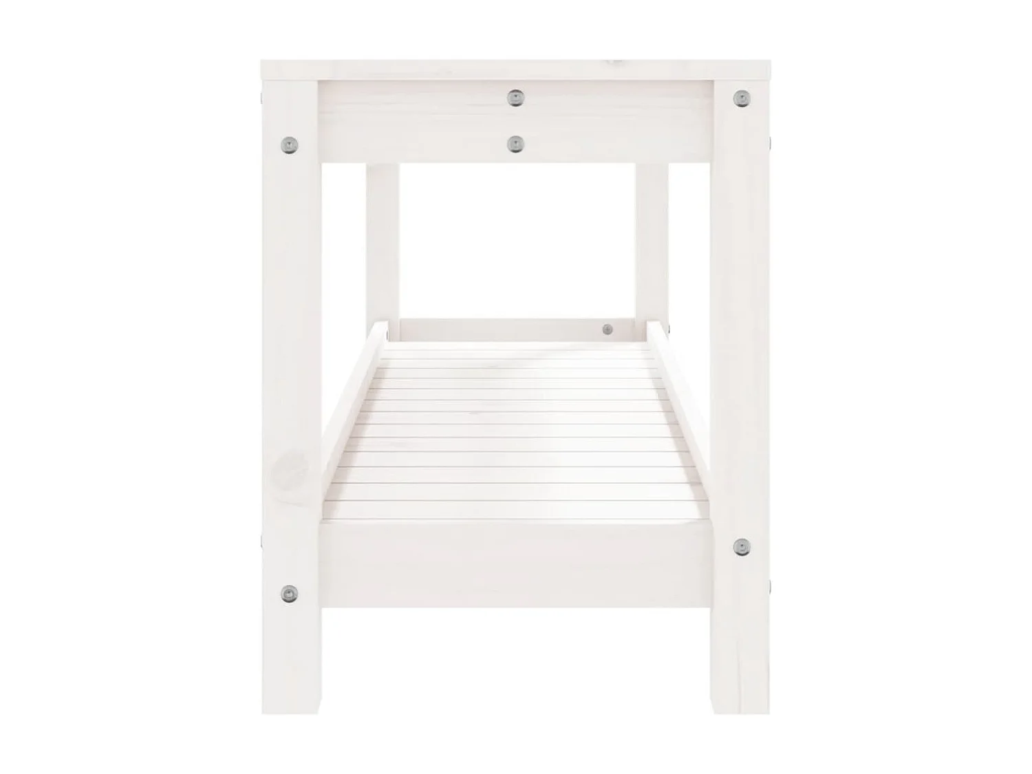 Banc de jardin blanc 108x35x45 cm bois massif de pin