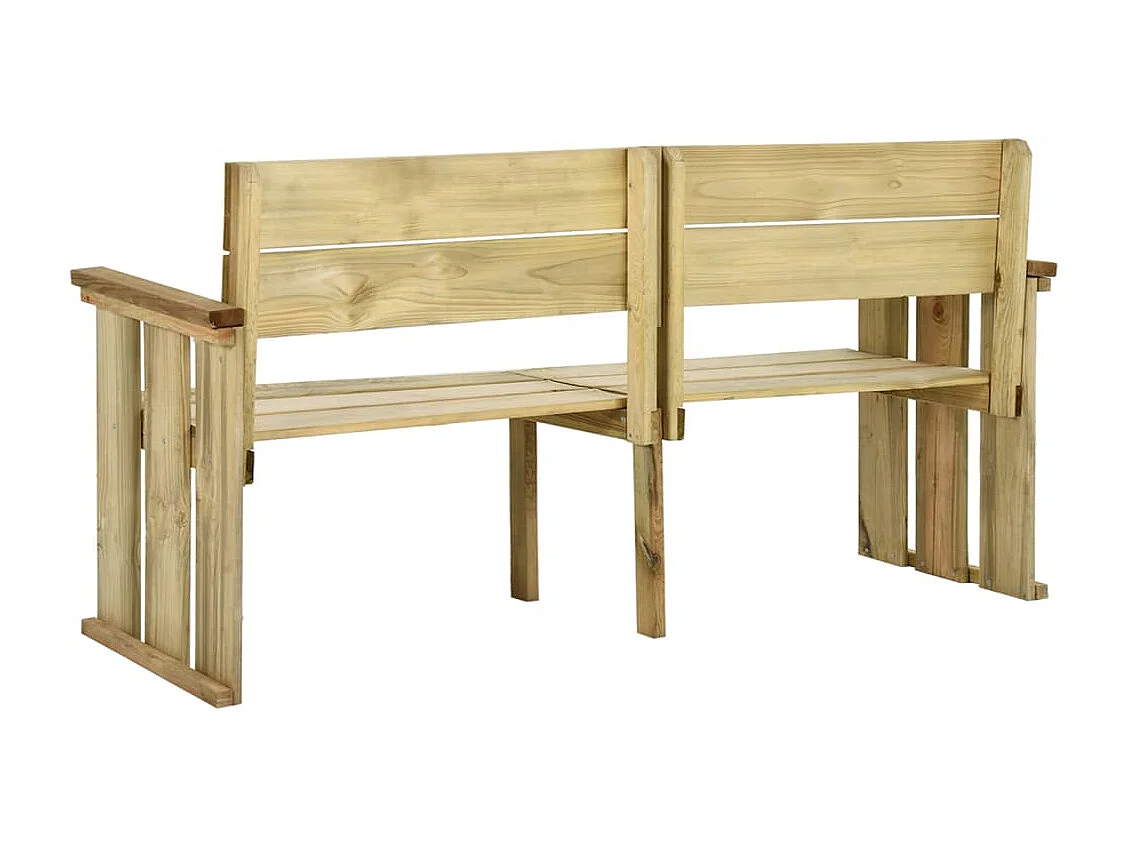 Banco de jardín de madera de pino impregnada 172 cm