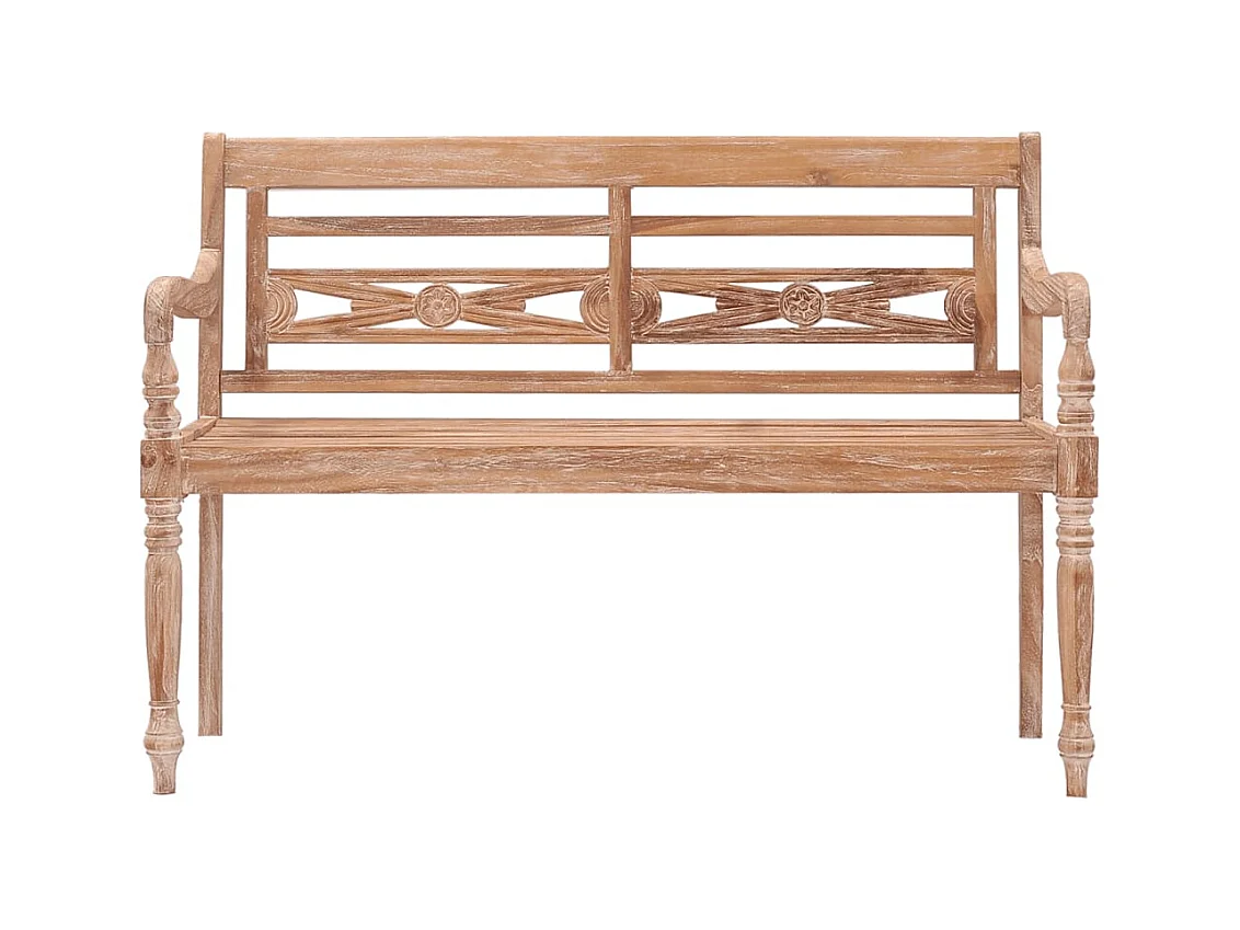 Banc Batavia 120 cm Huilé en blanc Bois de teck solide