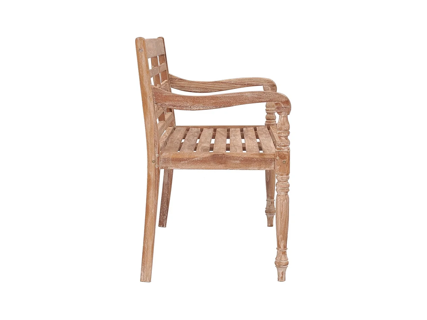 Banc Batavia 120 cm Huilé en blanc Bois de teck solide