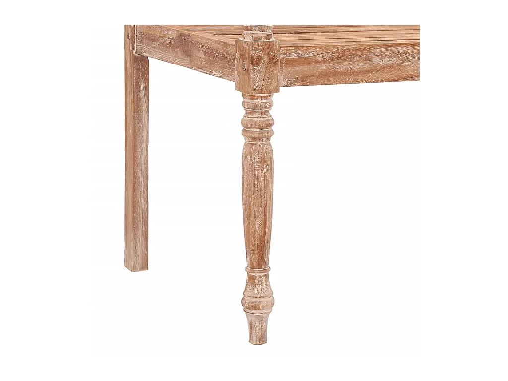 Banc Batavia 120 cm Huilé en blanc Bois de teck solide