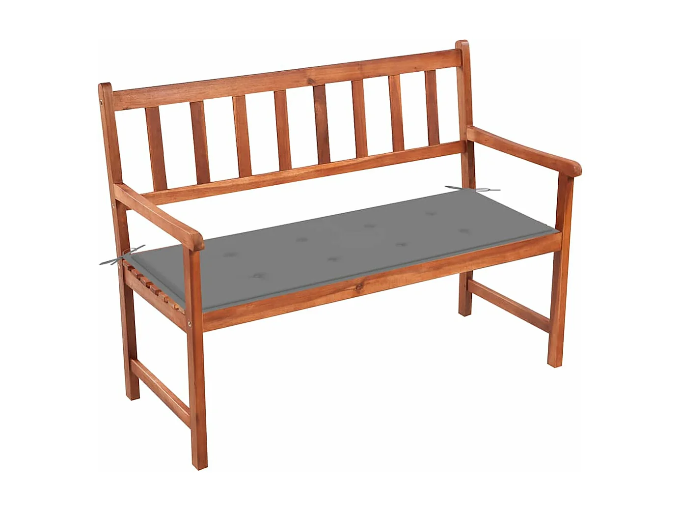 Banco de jardín con cojín madera maciza de acacia 120 cm
