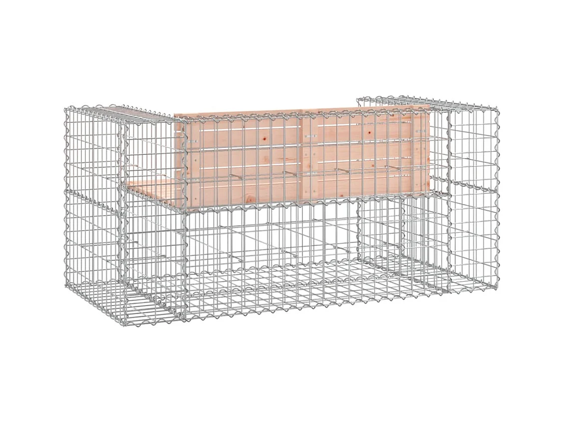 Banc jardin design gabion 143x71x65,5 cm bois massif de douglas