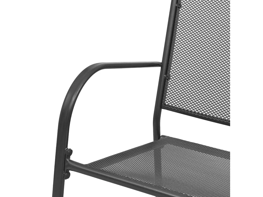 Banc de jardin 108 cm Acier et maille Anthracite