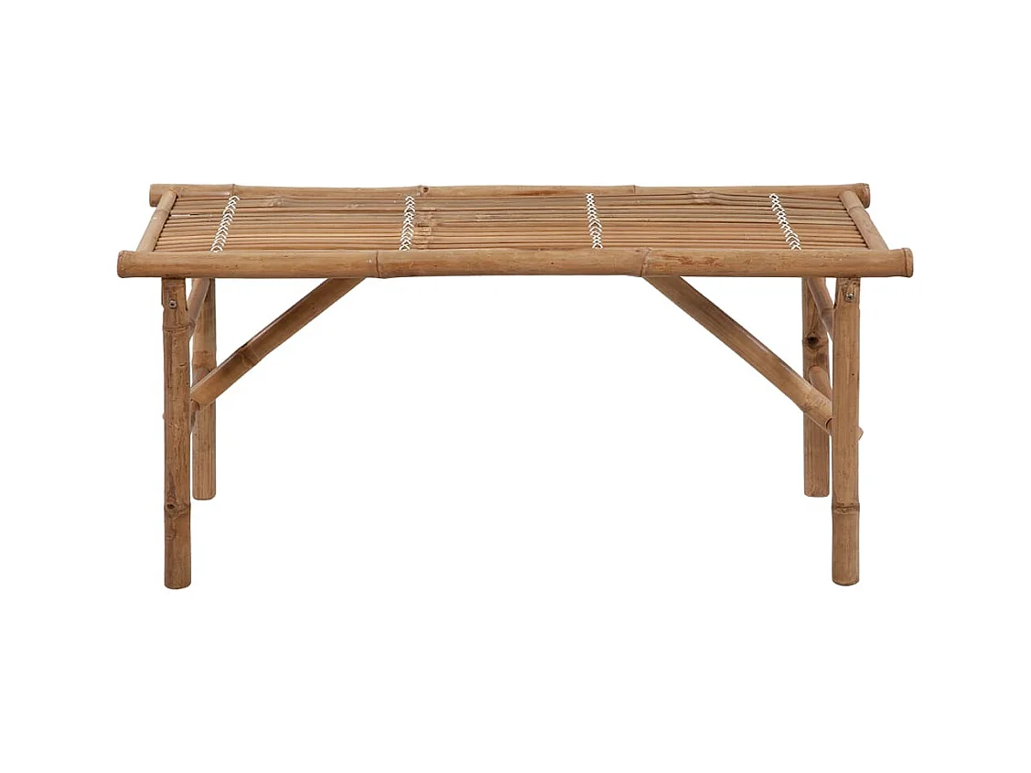 Banc de jardin pliable avec coussin 118 cm Bambou