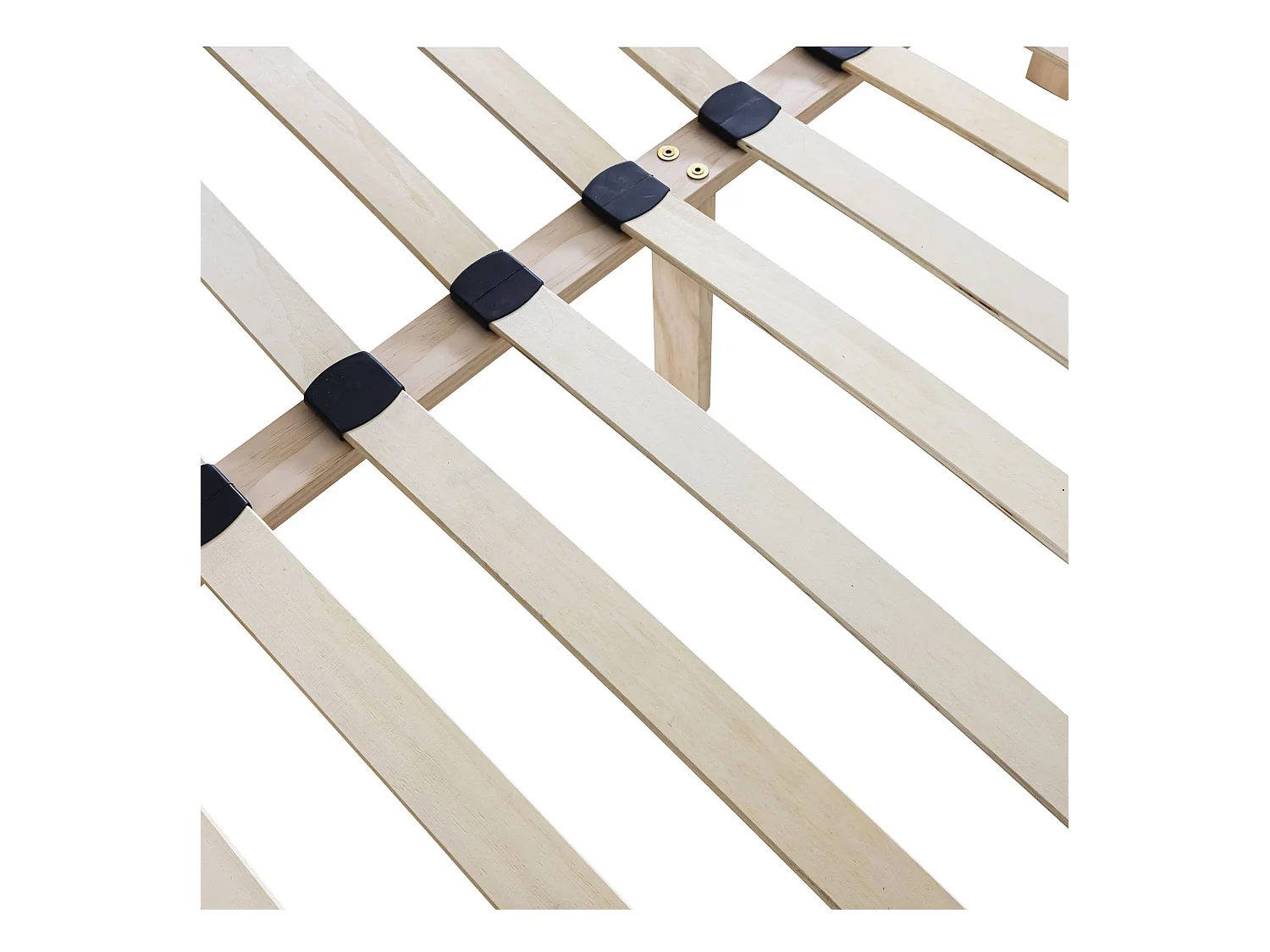 Lit adulte en pin massif tête de lit cannage ANNA 140x190 + set de 2 chevets cannage - ANNA