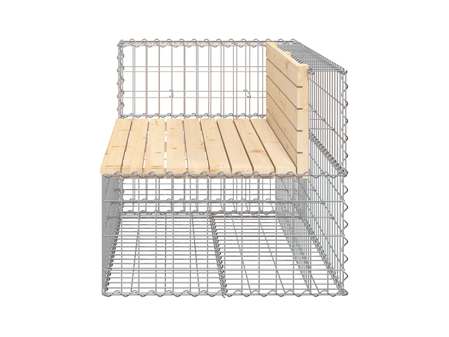 Banc de jardin design gabion 122x71x65,5 cm bois massif de pin