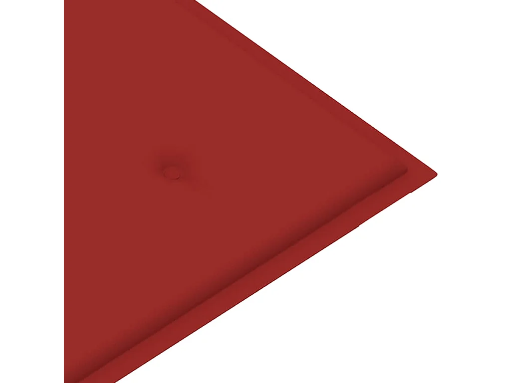 Banc de jardin avec coussin rouge 112 cm Bois de teck massif