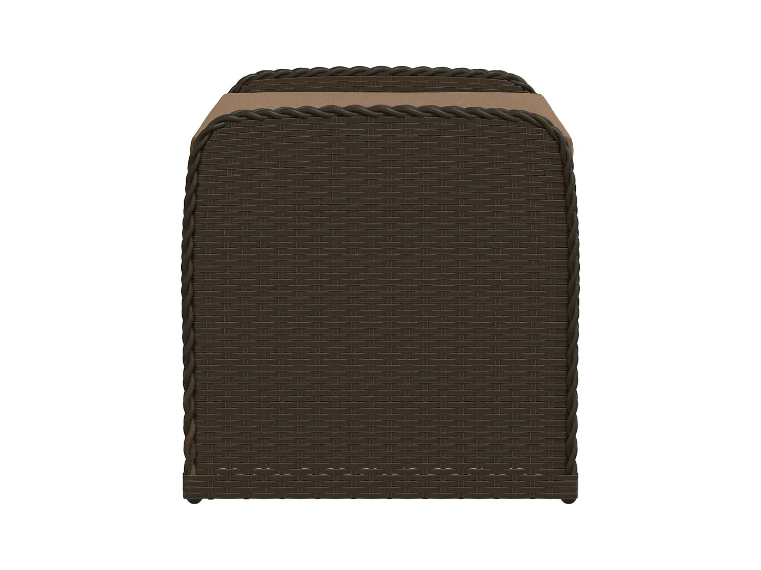 Banc de rangement et coussin marron 80x51x52 cm résine tressée