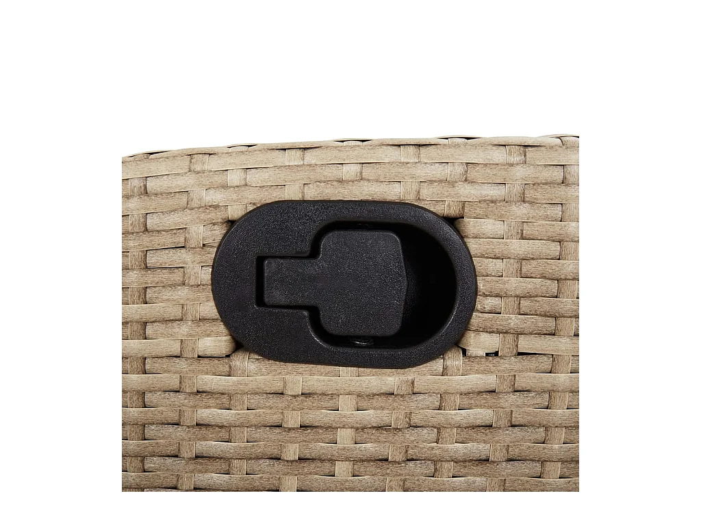 Sillón reclinable de jardín con cojines ratán sintético beige
