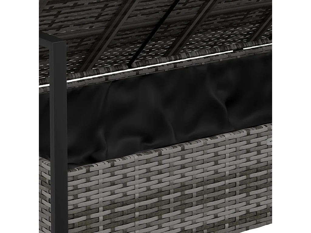 Tuinbank 2-zits met kussens poly rattan grijs