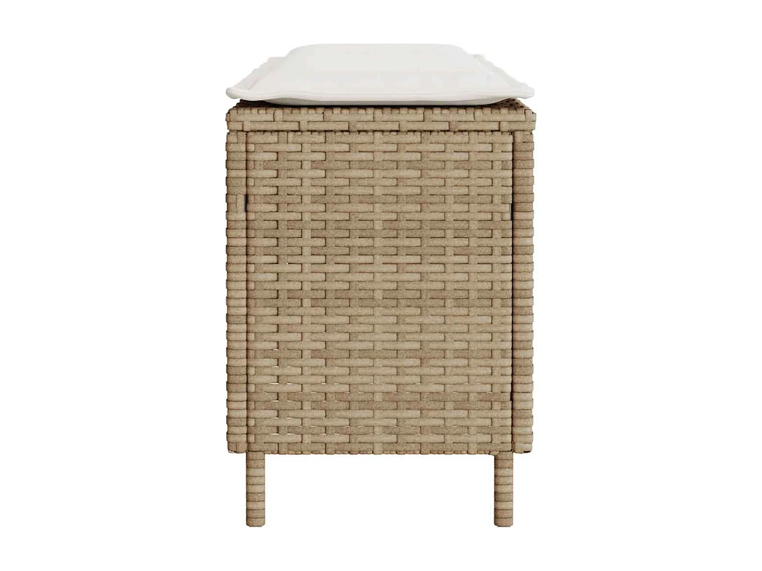 Banc de jardin avec coussin beige 110x30x40,5 cm résine tressée