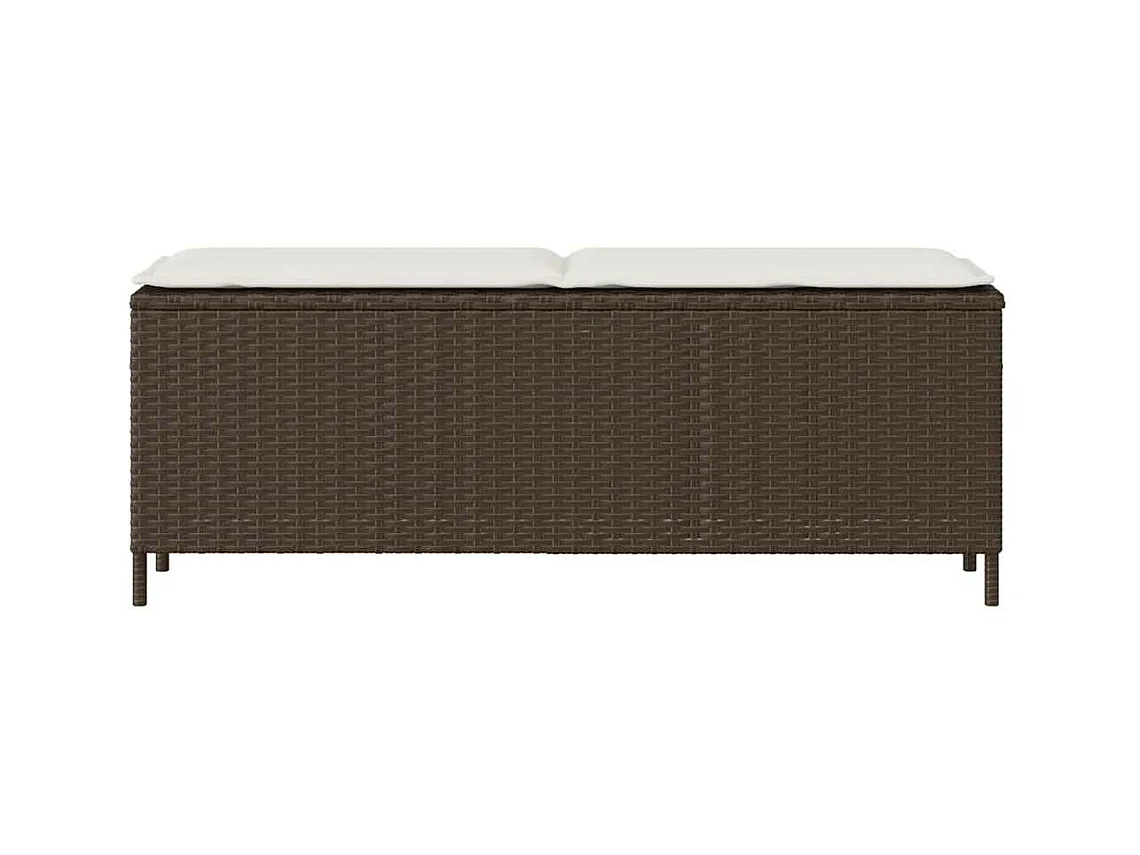 Banc de jardin avec coussin marron 110x30x40,5cm résine tressée